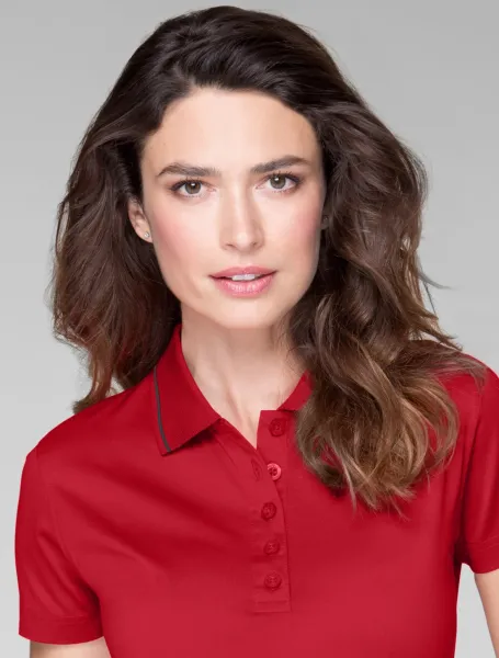 Damen elegantes mercerisiertes Poloshirt - 5-Knopf-Verschluss