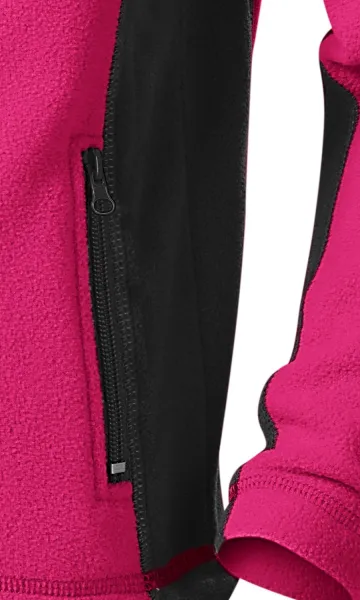 Fleece-Kontrastjacke für Kinder - Praktische Taschen mit Reißverschluss