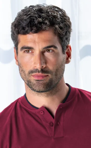 Herren-Poloshirt mit Bomberkragen - 2-Knopf-Verschluss