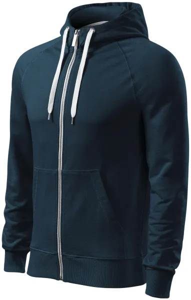 Kontrastiertes Herren-Sweatshirt mit Kapuze - Herren-Kapuzenpullover mit Reißverschluss