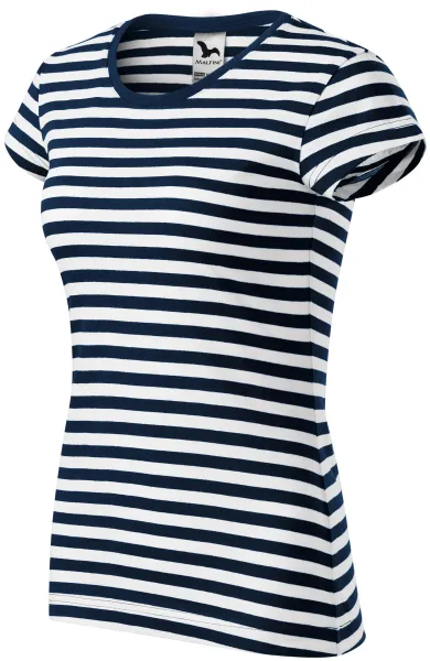 Damen Marine T-Shirt - Gestreiftes T-Shirt aus Baumwolle für Damen