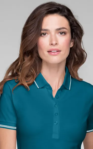 Damen Poloshirt mit kurzen Ärmeln - 5-Knopf-Verschluss