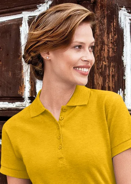 Damen einfaches Poloshirt - 5-Knopf-Verschluss