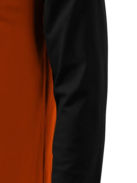 Herren Kontrast T-Shirt mit langen Ärmeln - Schnitt mit Seitennähten