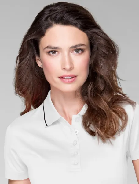 Damen elegantes mercerisiertes Poloshirt - 5-Knopf-Verschluss