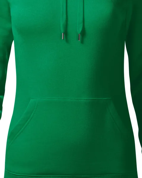 Damen Sweatshirt mit Kapuze ohne Reißverschluss - Taillierter Schnitt mit Seitennähten