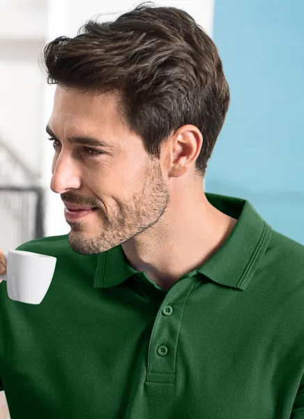 Grobes Poloshirt für Herren mit langen Ärmeln - 3-Knopf-Verschluss