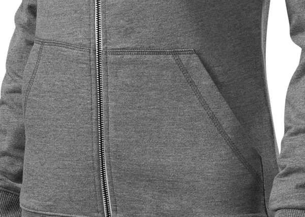 Kontrastfarbenes Damen-Sweatshirt mit Kapuze - Taschen im Känguru-Stil
