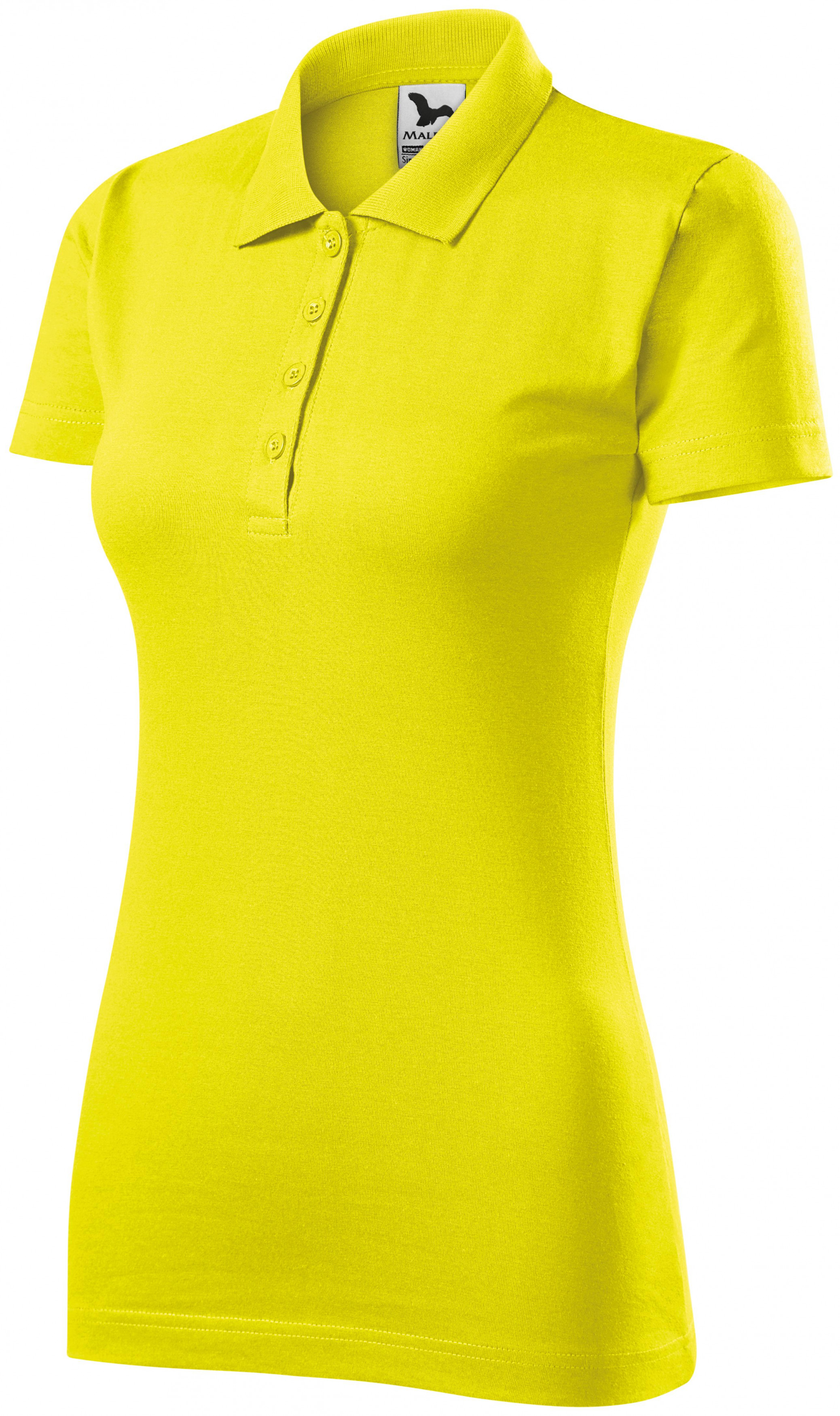 Slim Fit Poloshirt für Damen, zitronengelb, XL