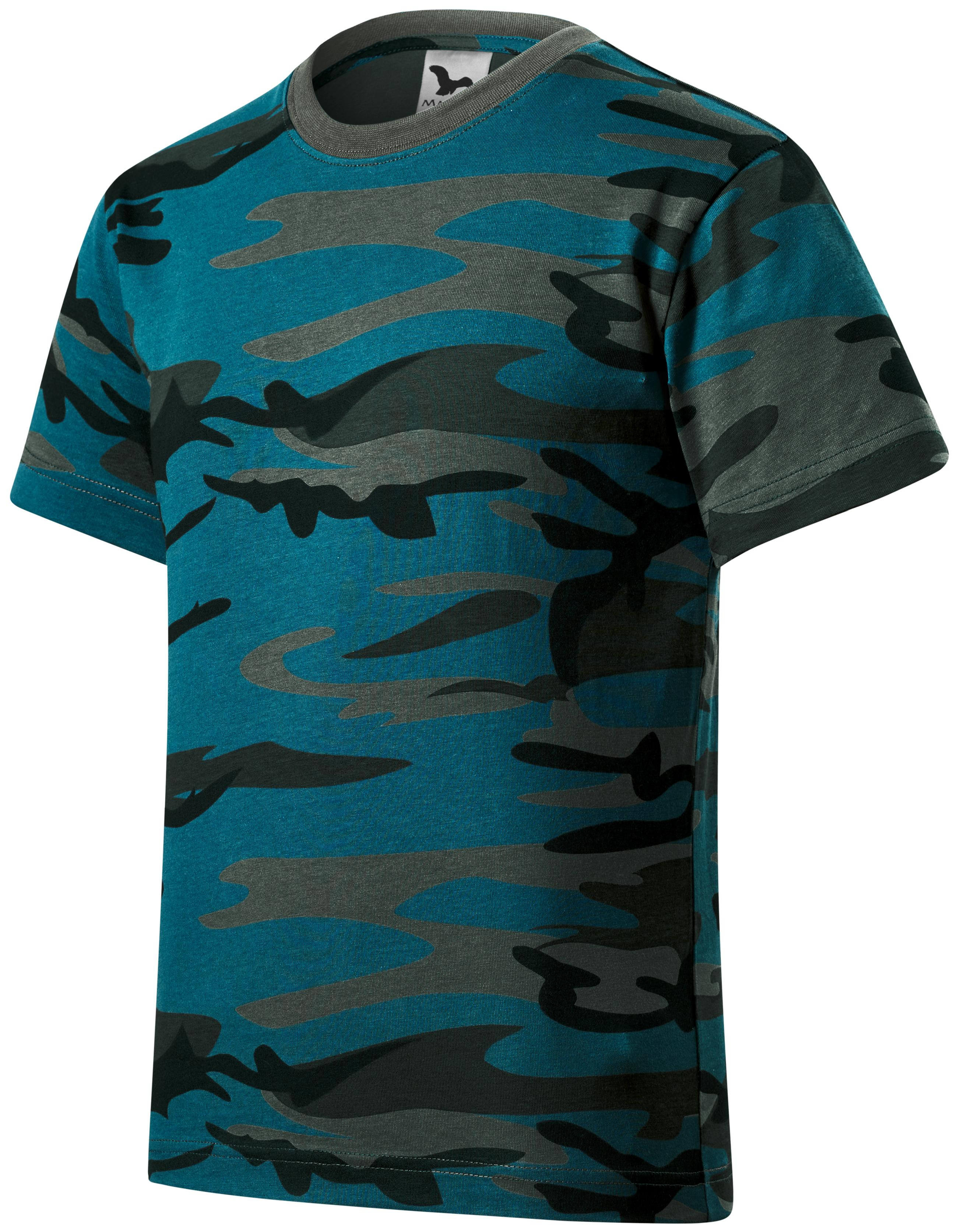 T-Shirt der Camouflage-Kinder, tarnblau, 122 cm / 6 Jahre